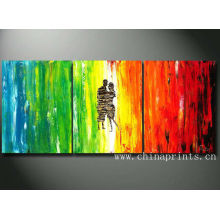 Handmade Romantic Lovers Oil colorful painting